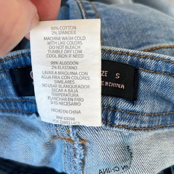 CI SONO Denim Overalls Distressed Jean Blue Light Adjustable 90s Vibe Boho S - Picture 11 of 13